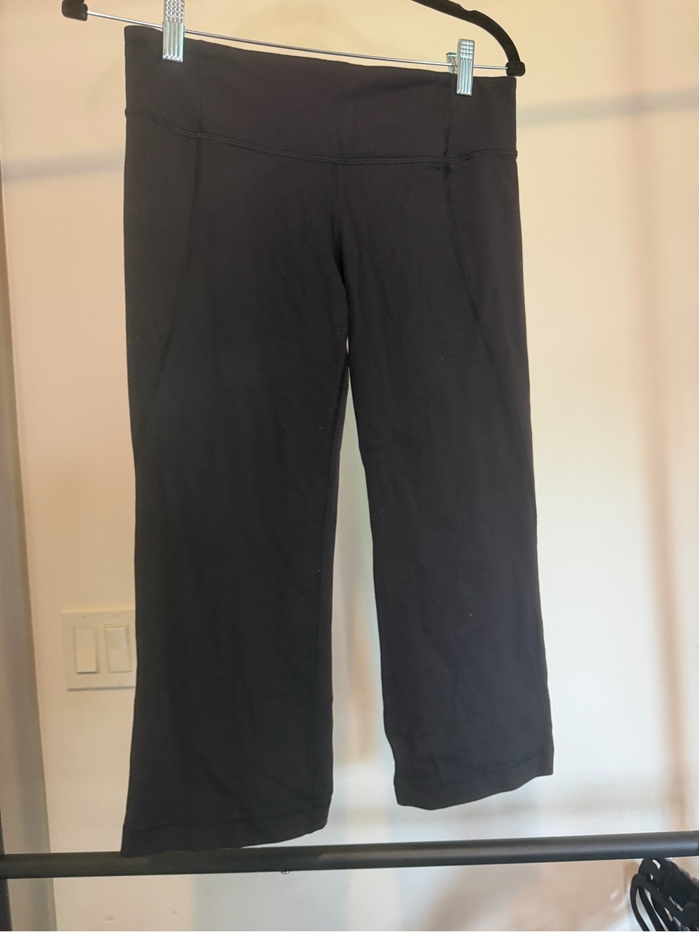 Lululemon Groove Crop Yoga Pants Black Flared Split Hem #61